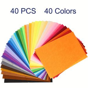 TEMU 40장 혼합 색상 펠트 원단 시트, 8x12인치 부드러운 펠트 공예 종이, 1mm 두께 DIY 공예 및 미술 재료