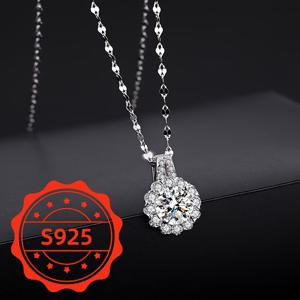 TEMU 여성을 위한 s925 경량 고급 합성 자이콘 목걸이, 목뼈 체인, 아름다운 합성 자이콘 목걸이, 고급 목뼈 체인, 파티, 일상 사용 및 데이트에 적합