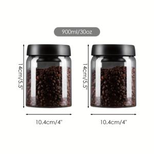 TEMU 2팩 유리 진공 밀봉 주전자 - 주방 및 가정용 - 플립탑 뚜껑, 재사용 가능한 식품 보관 용기 - 커피 빈, 향신료, 건조품 - 식기 세척기 안전, 둥근 모양, 다목적 주방 정리, 세련된 용기 디자인|트라이탄밀폐용기