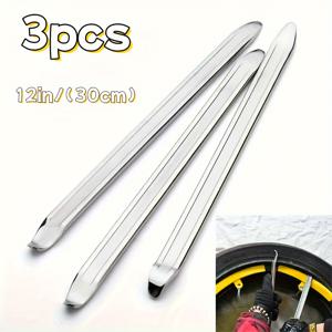 TEMU 3개 견고한 강철 타이어 아이언 세트, , 자전거, 삼륜차, 스쿠터 타이어 수리 도구, 자동차 타이어 고정용 금속 타이어 레버, 전기 없이 수동 작동을 위한 범용 휠 림 프로텍터 오프너|전기스쿠터