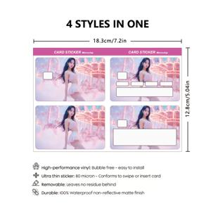 TEMU 1 세트 4 스타일 스티커, 우아한 패턴 스티커, 파티 선물, 추수감사절, 크리스마스, 휴일 파티 선물, EBT, 교통, 열쇠, 신용 카드, 신용 카드, 카드 스킨, 은행 카드 보호, 버블 없는, 얼룩된 질감, 디지털 프린팅, 작은 칩 카드에 적합