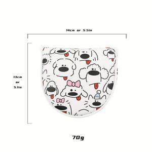 TEMU 1pc 화이트 골프 클럽 프로텍터, 귀여운 라인 강아지, 재미있는, 자석으로 닫힘, 긁힘 방지, 블레이드 말렛 퍼터용, 골프 퍼터 헤드커버 포함, 남성, 여성용