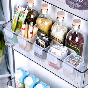 TEMU 투명 플라스틱 냉장고 문 정리함 2개/4개 세트 - 공간 절약 조미료 및 양념 보관용기, 식품 접촉 안전, 선반 및 측면문 수납을 위한 투명 주방 정리함, 스택 가능한 용기 | 쉬운 청소 재질, 주방 정리 및 저장|냉장고|김치냉장고|쌀냉장고