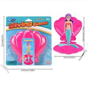 TEMU 여름 인어 해양 판타지 파티 세트 - 고품질 부유 장식 및 다이브 키트, 안전한 PVC 스플래시 활동 액세서리, 나만의 환상적인 인어 모험