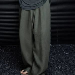 TEMU 여성용 가벼운 드레이피 와이드 레그 팬츠 - 캐주얼 루즈핏 레그 트라우저 포켓 포함, 통기성 좋은 봄/여름 솔리드 컬러 아시안 스타일 디자인, 일상 편안함을 위한 여름 바지, 고품질 제작