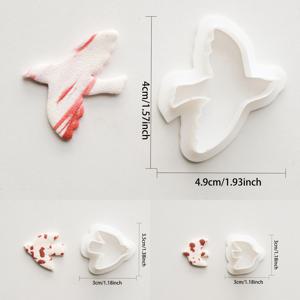 TEMU 새가 날아가는 도자기 모양 3개 세트, 간단한 폴리머 클레이 절단 모양, 고정밀, DIY 귀걸이, 펜던트, 손수작업 공예, 도자기 도구