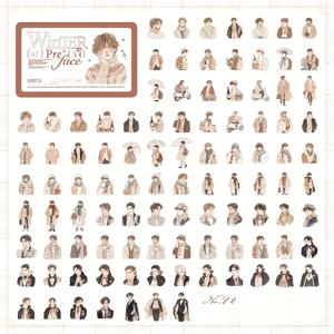TEMU 100개 철제 박스 스티커, 겨울 프로로그 시리즈 아름다운 캐릭터 패턴, 수제 DIY 콜라주 장식용 종이, 다양한 장면에 적합한 휴대폰 케이스 및 물컵 스티커, 쓰레기 일기장 스티커, 스크랩북 저널 액세서리, 미술 및 공예 장식 스티커|다이어리|일기장