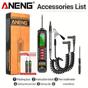 TEMU ANENG A3015 스마트 펜 멀티미터 - 배터리 구동, ABS 소재, AC/DC 전압 감지, NCV phase sequence induction, 디지털 백라이트, 전기 기술자 유지보수용 자동차 fuse 진단 프로브, 전기 테스터 | 세련된 스마트 펜 | 내구성 있는 구조, 전기 기술자용 멀티미터