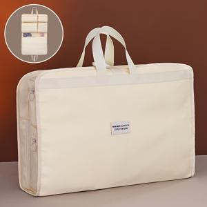 TEMU 7-in-1 다기능 여행 정리 가방 - 대용량 내구성 폴리에스터 수납 파우치, 속옷·양말·액세서리·전자제품 수납 가능, 핑크&그레이, 스택 가능한 칸막이 디자인, 메쉬 포켓 기능, 세탁 가능 소재, 컴팩트 사이즈, 비즈니스 출장용