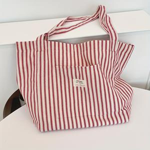 TEMU 대형 캔버스 토트백, 디자인 - 다용도, 넓은 쇼핑백, 통근, 일, 쇼핑, 여행용 - 내구성, 닫힘 없는 어깨백, 대형 토트백