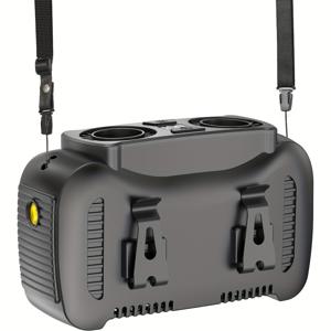 TEMU 10000mAh 휴대용 허리 부착형 팬 - 디지털 디스플레이, 3-in-1 멀티 기능 핸즈프리 쿨링팬, 양면 클립 디자인 & USB 충전식 배터리, 야외/가정/농장용, 내구성 플라스틱 바디