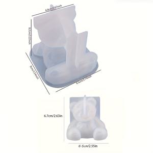 TEMU 2개/세트 동물 몰드, 수지 석고 주조용 3D 곰 모양 실리콘 몰드, 양초 만들기용 기하학적 곰 몰드, DIY 수제 공예품 홈 장식
