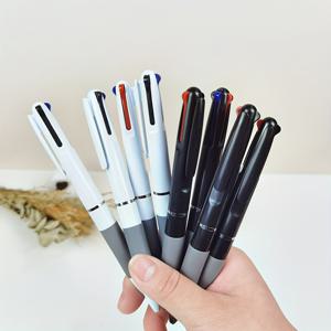 TEMU 6개 세트 삼색 볼펜 - 0.7mm 미세 팁, 빠른 건조 잉크, 내구성 있는 플라스틱 바디, 검정/흰색/빨강, 사무실 및 학교 사용에 적합