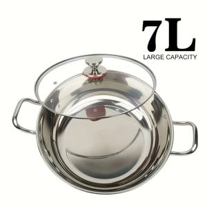 TEMU 1pc 내구성 3.16L 스테인리스 스틸 냄비 뚜껑 포함 - 노스틱, 방청, 세척 간편, 다목적 주방 및 야외 조리 냄비, 유도 및 가스 스토브에 적합, 가정 및 레스토랑 사용에 이상적