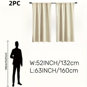TEMU 2pcs, 100% 선샤이드 커튼, 방을 어둡게 만듭니다, 필름 라인닝이 있는 순수한 색상의 폴리에스터 재질, 가벼운, 상단 로드 메서드, 현대적인 로맨틱한 , 침실, 식당, 거실, 주방, 발코니, 정원에 적합합니다.|커튼봉