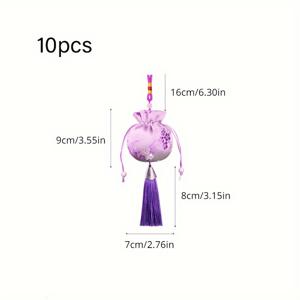 TEMU 10개 세트의 향기로운 사카트 - 실크 보카드가 장식된 빈 중국 스타일의 축제 선물 포장, 청소년 및 성인용 독특한 신제품 - 휴일 장식, 과자 포장 및 선물 제공에 이상적 - 꽃과 잎 패턴이 있는 밝은 색상, 축제 포장|밝은 프린트|싼 보카드 사카트, 파티 선물용 사카트
