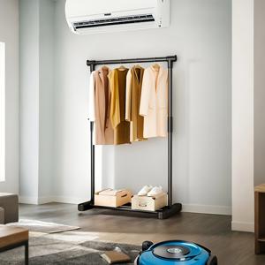 TEMU 4 Easy-to-Assemble Metal Hangers for Four Seasons - 공간 절약형 수직 걸이, 실내 및 실외, 가정 및 발코니 보관, 내구성 있는 금속 옷 건조대, 옷 건조대, 옷걸이, 강력한 옷걸이 - 실내 의류 디스플레이 랙, 다기능 독립형 랙, 수직 보관 랙, 건조대