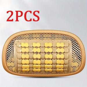 TEMU 1/2팩 대나무 자동차 시트 헤드레스트 베개 - 통기성 구멍이 있는 쿨링 기능, 사무용 의자 및 차량을 위한 인체공학적 지지대, 고품질 천연 대나무 디자인, 차량 편안함 향상 | 직조 질감 스타일