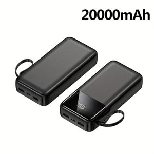 TEMU 20000mAh 초고속 충전 22.5W/PD20W LED 배터리 디스플레이, 듀얼 출력, 아이폰 15 Pro/14 Max/13/12 및 기기 호환 (USB, Type-C), 휴대용 파워뱅크 - 야외 비상 백업 배터리 팩 포함, 스트랭지 제공|보조배터리|C타입충전기|보조배터리20000