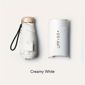 TEMU 6개 스켈레톤 접이식 우산 미니 휴대용 포켓 우산 접이식 UPF50+ 자외선 차단, 여행에 적합, 우아하고 패션적인 스타일 아버지의 날 선물 크리스마스 선물