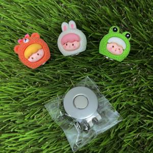 TEMU 골프 공 마커 세트 3개 - 레진 토끼 개구리 3D 동물 만화 디자인, 자석 캡 클립 포함, 다양한 색상 옵션, 모든 골프 모자에 적합, 사용하기 쉽고 편리 - 골프 애호가를 위한 완벽한 선물