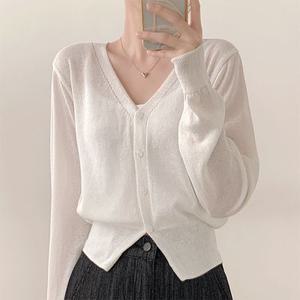 [휴가룩/여름가디건] 살안타템, 우크 루즈핏 시스루 여름긴팔 린넨 가디건 (12color)