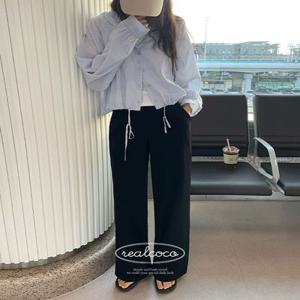 [여름신상????/2단기장/made] 올랜드 와이드 트레이닝 슬랙스 - 2 Color (바지/밴딩팬츠/출근룩/데일리룩/키작녀)