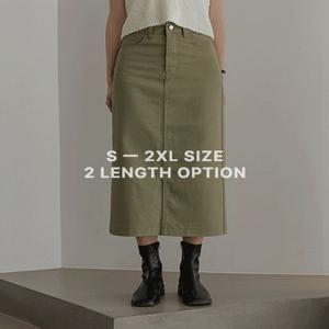 [S-2XL/미니,롱 기장옵션] 바렛 코튼 밴딩 스커트 (간절기/가을/사계절/베이직/H라인/데이트/캐주얼)