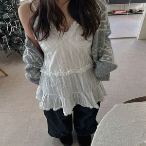 듀엘 프릴 뷔스티에 나시 원피스 2col