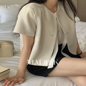 [자체제작/3만장돌파!/S-XL/하객룩????]#여름???? 매그 노카라 반팔 트위드 자켓 (직잭10주년/하객룩/데이트룩/반팔트위드/여름자켓/트위드자켓/노카라자켓/하객룩자켓)