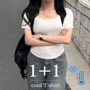 ????당일출고/1+1할인????무지 스퀘어 스판 기본반팔 티셔츠 [봄여름옷 라운드유넥 밑단 운동복 대학생 브이크롭 오버핏 롱 세미 흰색반티 면티 박스 빅사이즈 이너티 체육대회]6733