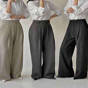 [5천장 돌파✨][무료배송][사계절템/하비추천템/부해보임X][25-38][숏/롱] 테이드빈 핀턱 와이드 슬랙스 팬츠(봄/신상/데일리룩/캐주얼룩/오피스룩/빅사이즈/하객룩/출근룩/자체제작/교복템/통통녀 )