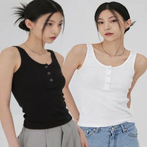 스냅 헨리넥 골지 슬리브리스 3color