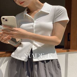 [자체제작/S-XL]#여름???? 데잇 버튼 슬림핏 카라 티 (직잭팟/데일리룩/출근룩/여름티/반팔티/카라티/골지티/버튼티)