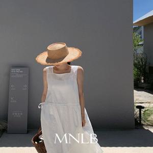 ????[휴양지/레이어드/나시원피스][직진배송][MNLB] 오르골 자수 코튼 나시 롱 원피스