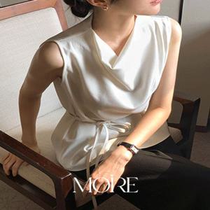 [생활구김ZERO/부유방커버!][made] MOIRE 모너프 드레이프 홀터 블라우스 (신상/베스트/여름/데일리/데일리룩/데이트룩/하객룩/출근룩/드레이프/홀터/블라우스)