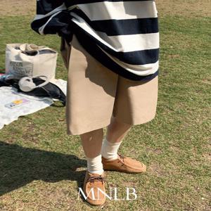 [????시즌오프] [당일발송][반바지/버뮤다팬츠][MNLB] 브릿지 사이드턱 버뮤다 코튼 하프 슬랙스 팬츠