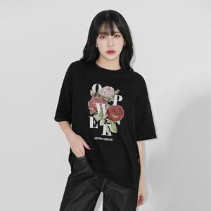 [BEST] 플라워 반팔티 / 봄 여름 오버핏 루즈핏 롱 레이어드 이너 빈티지 스트릿 여행 휴가룩 바캉스