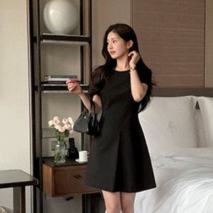 (하객원피스) 블리엔 라운드 핀턱 A라인 미디 원피스 하객원피스 격식룩 미디원피스 A라인원피스 핀턱원피스 라운드넥원피스 여리핏코디 데일리룩 꾸안꾸룩 여성원피스 op16036
