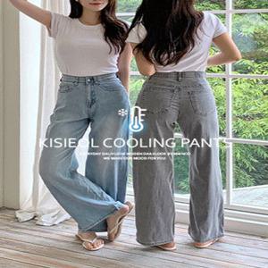 [2천장 돌파✨][무료배송][숏/기본/롱][-5˚C쿨링감] [25-34] 키시얼 썸머 스판 쿨링 밴딩 와이드 데님 팬츠 청바지( 여름/데일리룩/데이트룩/출근룩/코지룩/빅사이즈/34사이즈/자체제작/와이드핏/텐셀 )