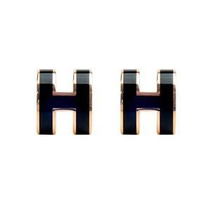 미니 팝아슈 이어링 H608002FO03 귀걸이 로즈 골드 블랙