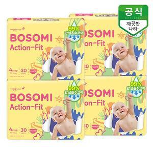 보솜이 액션핏 팬티 기저귀 공용 대형 30개입 x 4팩