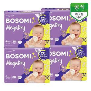 보솜이 메가드라이 팬티 기저귀 공용 대형 30개입 x 4팩