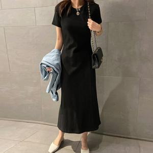 [모니카룸] (자체제작)(FREE/L)블랙픽 라인 원피스