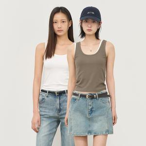 WOMAN 솔리드 U넥 슬리브리스 [4COL] / WBE2L01517