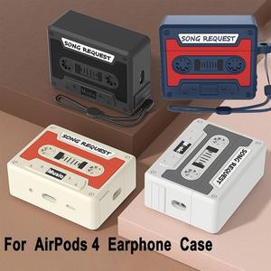 Airpods 4 2024 용 3D 실리콘 소프트 이어폰 케이스 Airpods Pro 2 2022 용 귀여운 만화 음악 테이프 모델