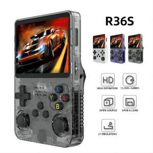 R36S 레트로 핸드 헬드 비디오 게임 콘솔 3.5 인치 IPS 스크린 플레이어 키즈  포켓 비디오 플레이어 64GB