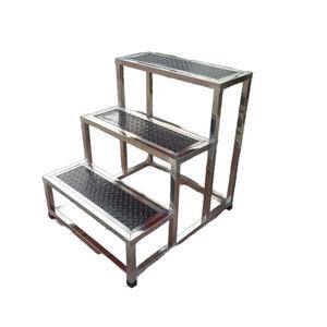 간이 작업 계단 세차 이동식 받침대 3단/블랙69x69x40cm 우마 스툴 창고 철제계단