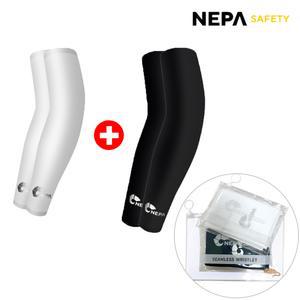 네파 텐셀 심리스 쿨토시 팔토시 2p x 2세트 + 브레드캣 파우치세트 블루+블루 1개