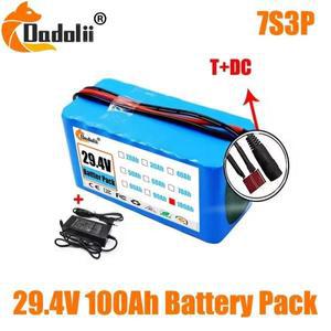 29.4V 100Ah 7s3p 18650 배터리 리튬 모터에 적합 이온 팩 + 2A 충전기